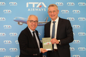 Mario Pozza, Presidente Assocamerestero, con Joerg Eberhart, Amministratore Delegato e Direttore Generale di ITA Airways.